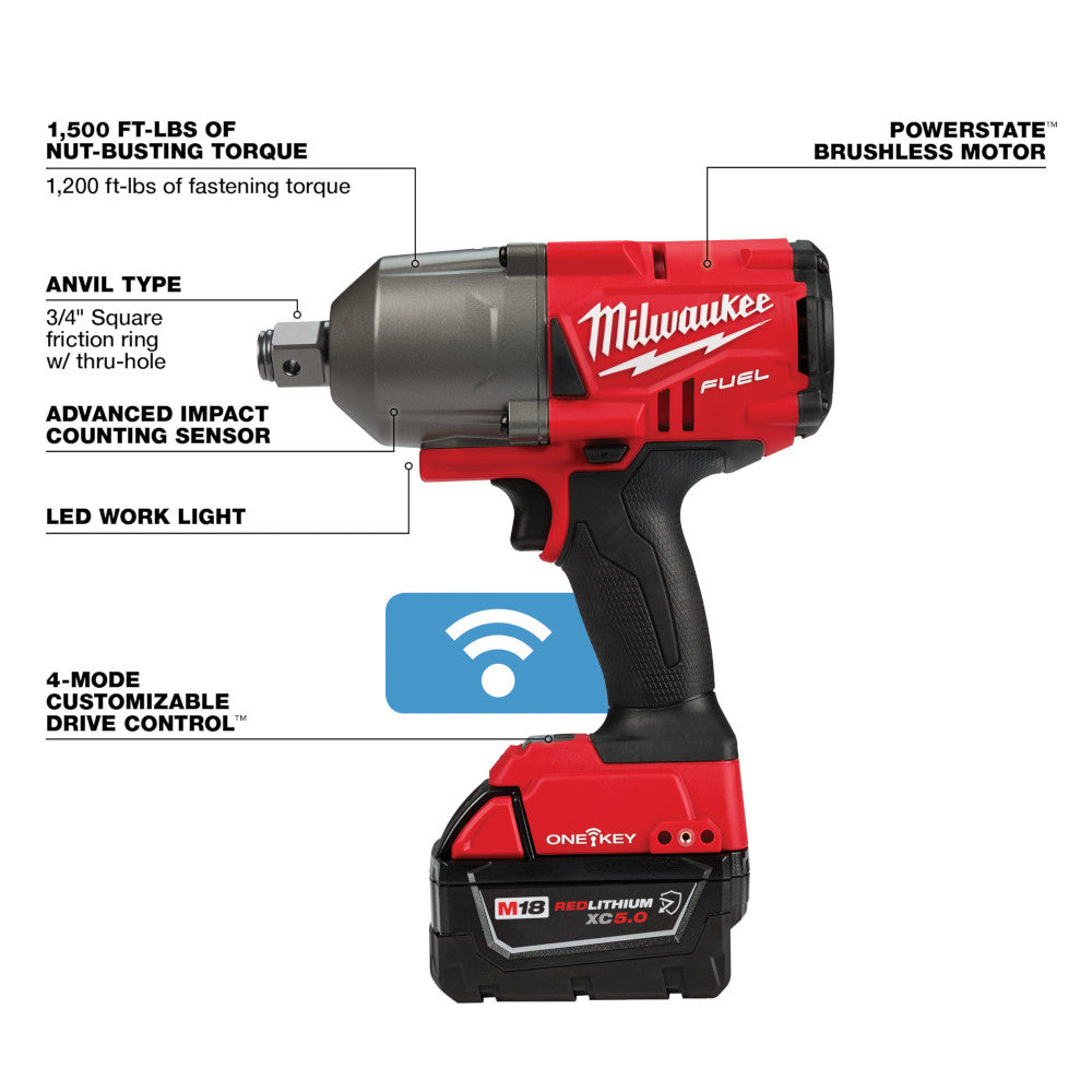 M18 FUEL™ w/ONE-KEY™ High Torque Impact Wrench 3/4" Friction Ring Kit