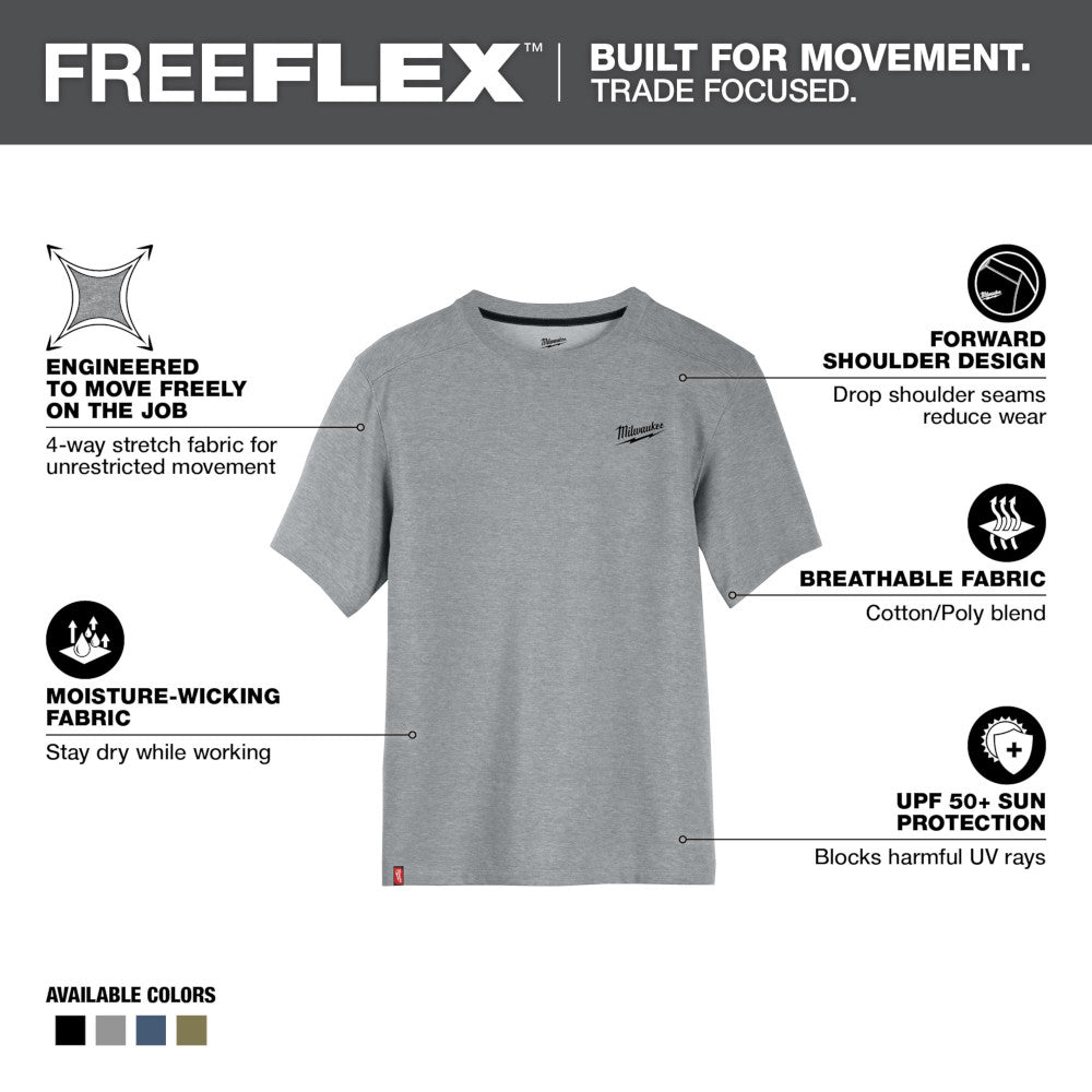 FREEFLEX™ Hybrid Work Tee - Short Sleeve - Gray M