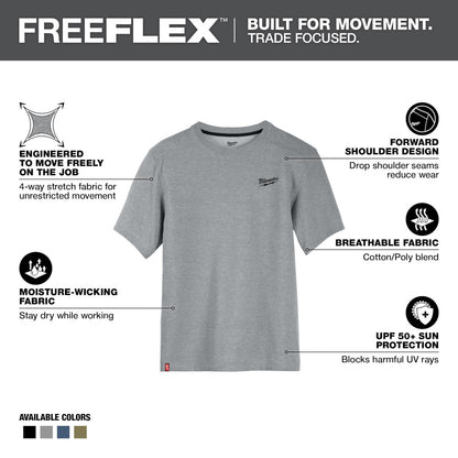 FREEFLEX™ Hybrid Work Tee - Short Sleeve - Gray M