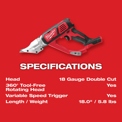 M18™ Cordless 18 Gauge Double Cut Shear
