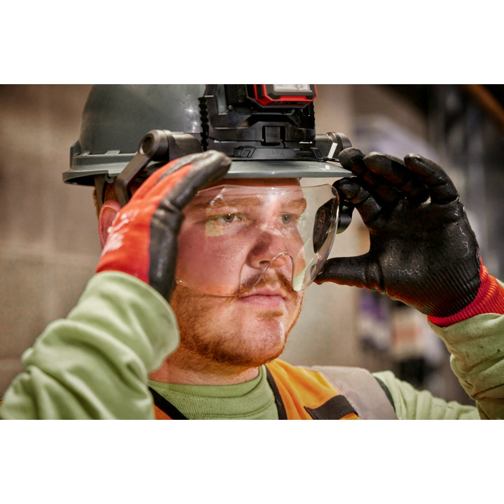 BOLT™ Eye Visor - Clear Dual Coat Lens (Compatible with Safety Helmets & Hard Hats)