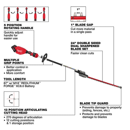 M18 FUEL™ Pole Articulating Hedge Trimmer Kit