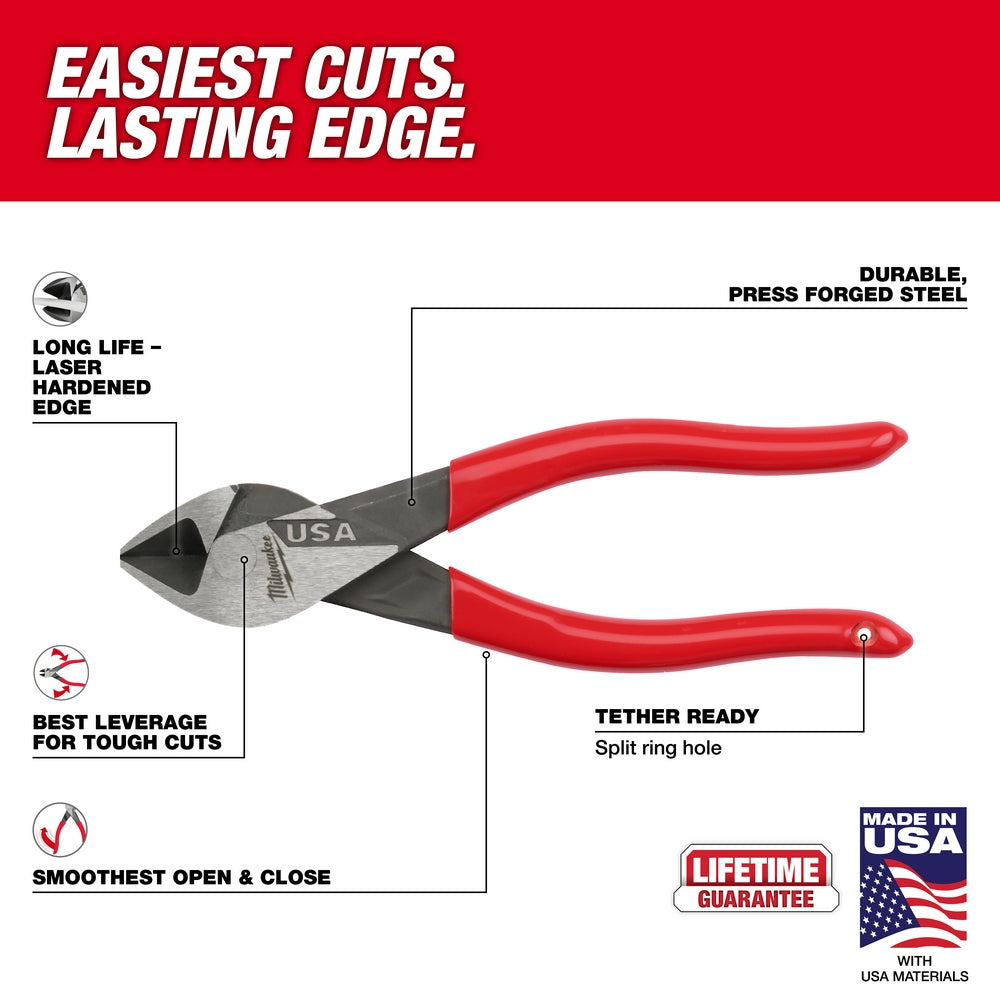 6" Diagonal Dipped Grip Cutting Pliers (USA)