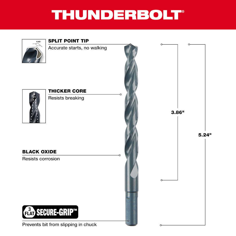 13/32" THUNDERBOLT®  Black Oxide Drill Bit