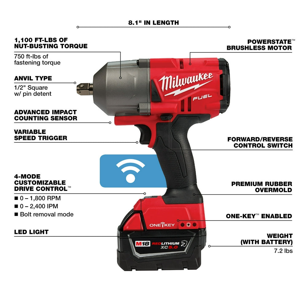 M18 FUEL™  w/ONE-KEY™ High Torque Impact Wrench 1/2" Pin Detent Kit