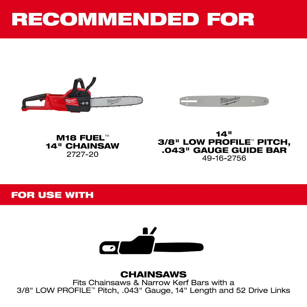 14" 3/8" LOW PROFILE™ Pitch, .043" Gauge Saw Chain