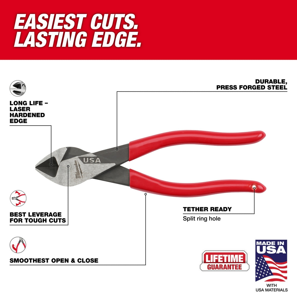 7" Diagonal Dipped Grip Cutting Pliers (USA)