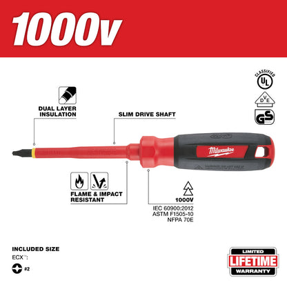 #2 ECX™ 6 in. 1000V Insulated Screwdriver