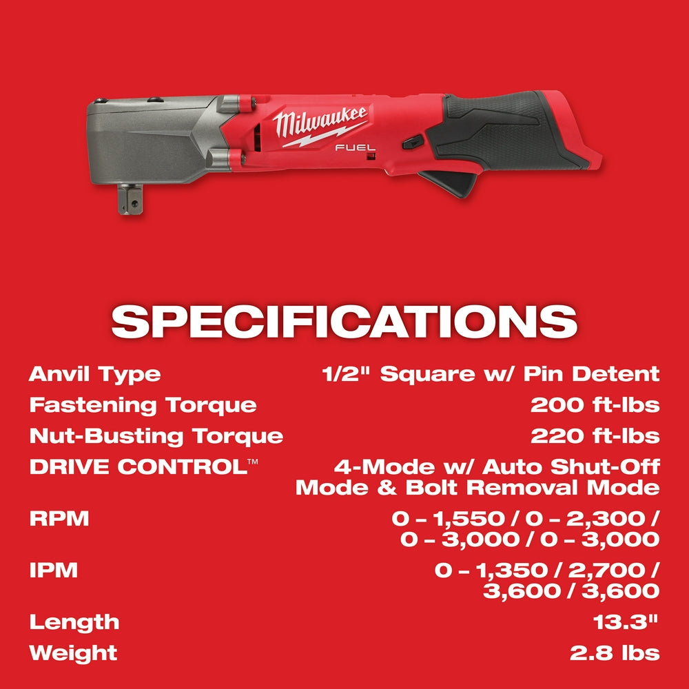 M12 FUEL™ 1/2" Right Angle Impact Wrench w/ Pin Detent