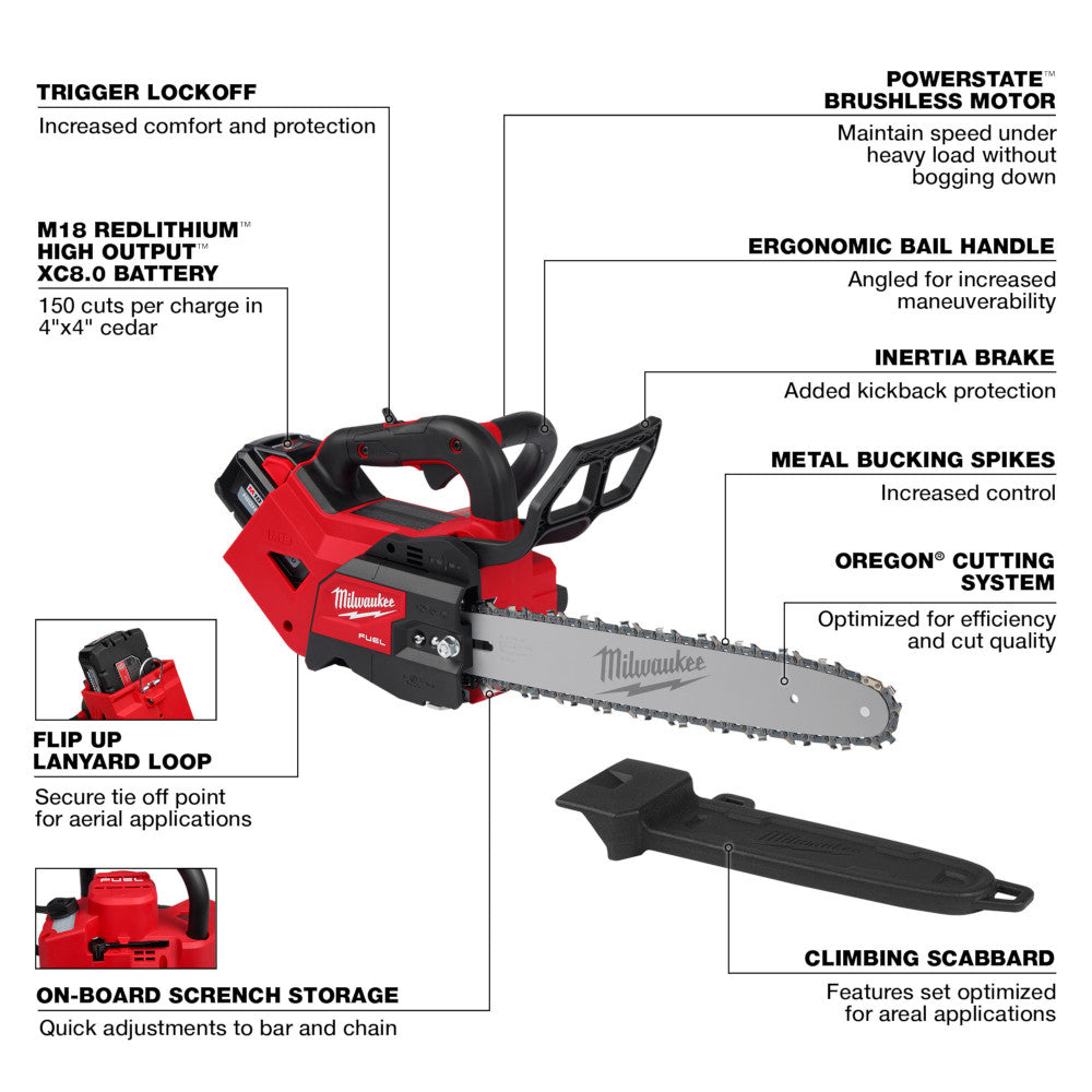 M18 FUEL™ 14" Top Handle Chainsaw 2 Battery Kit