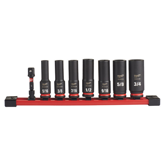 8PC SHOCKWAVE™ Impact Duty 3/8" Drive SAE Deep 6 Point Socket Set