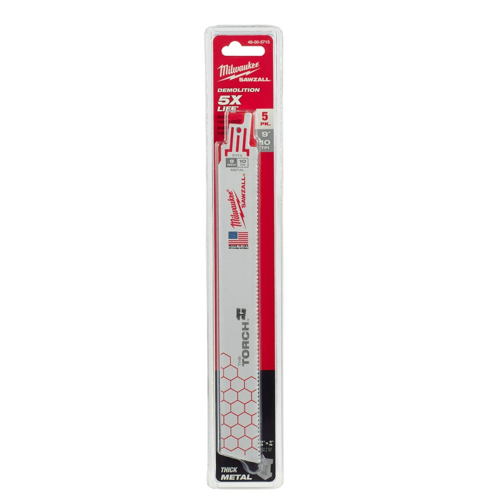 9" 10 TPI TORCH™ SAWZALL® Blade for Thick Metal (5 PK)