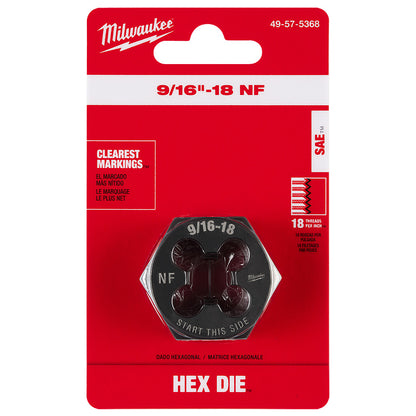 9/16"-18 NF 1-7/16" Hex Threading Die