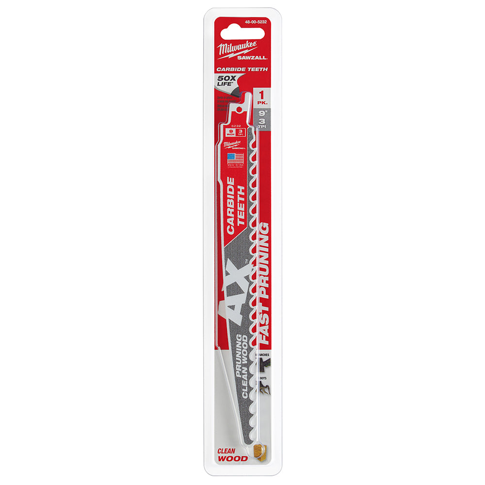 9" 3 TPI AX™ with Carbide Teeth SAWZALL® Blade for Pruning (1 PK)