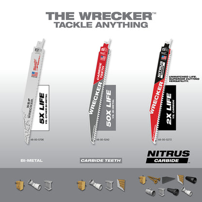9" 6 TPI WRECKER™ with Carbide Teeth SAWZALL® Blade for Multi-Material (1 PK)