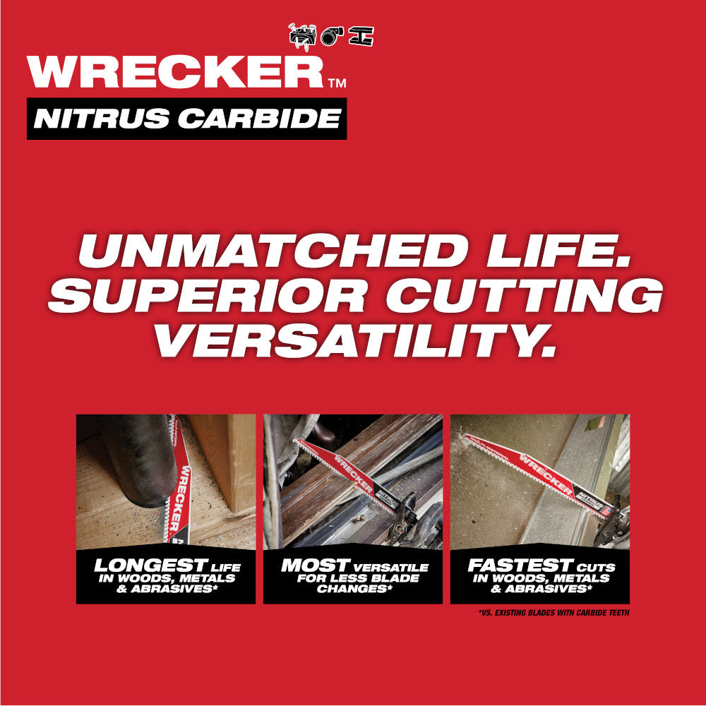 9" WRECKER™ with NITRUS™ Carbide SAWZALL® Blade for Multi-Material (1 PK)