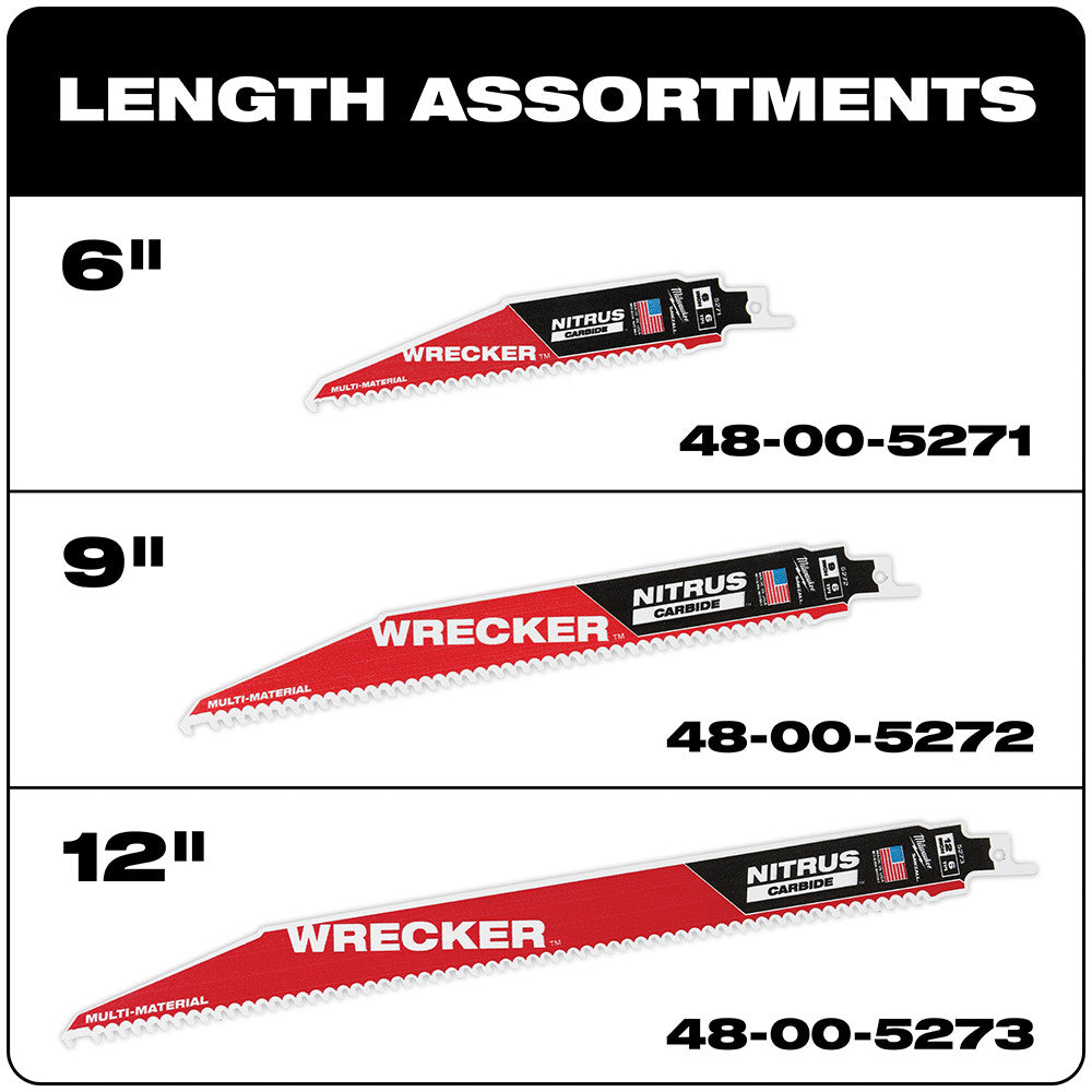 9" WRECKER™ with NITRUS™ Carbide SAWZALL® Blade for Multi-Material (1 PK)