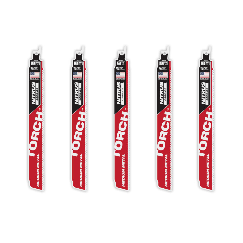 9" 10 TPI TORCH™ with NITRUS™ Carbide Teeth for Conduit and Strut SAWZALL® Blade (5 PK)