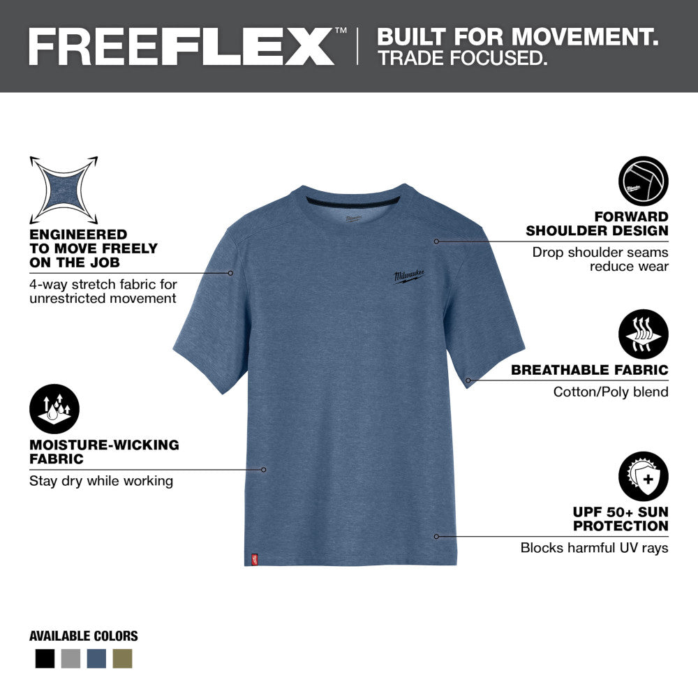 FREEFLEX™ Hybrid Work Tee - Short Sleeve -  Blue S