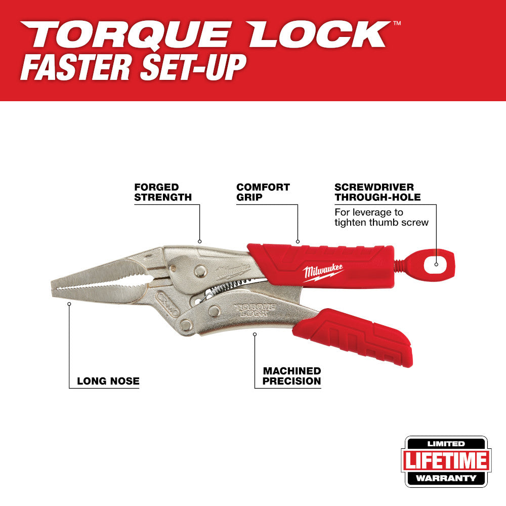 6 in. TORQUE LOCK™ Long Nose Locking Pliers With Grip