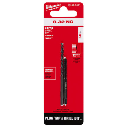 8-32 NC Straight Flute Plug Tap & #29 Drill Bit