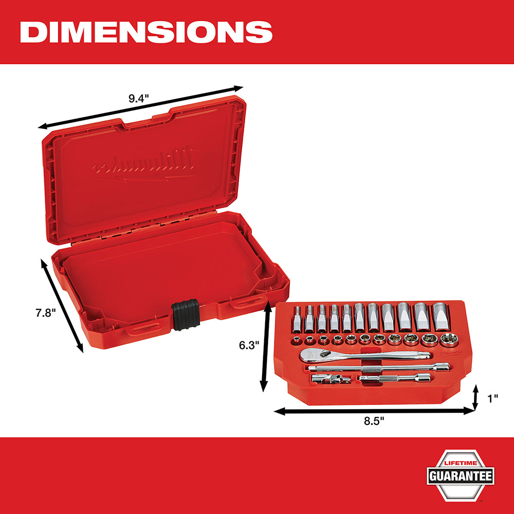 1/4 in. Drive 26 pc. Ratchet & Socket Set - SAE