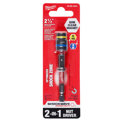 SHOCKWAVE™ Impact Duty 5/16" and 3/8" x 2-1/2" QUIK-CLEAR™ 2-in-1 Magnetic Nut Driver Bulk 25