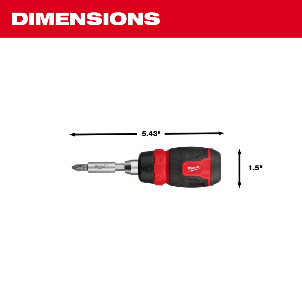 8-in-1 Ratcheting Compact Multi-Bit Screwdriver