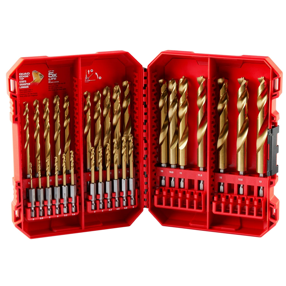 SHOCKWAVE™ Impact Duty RED HELIX™ Titanium Metric Drill Bit Set – 29PC