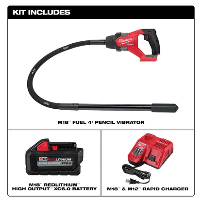 M18 FUEL™ 4' Concrete Pencil Vibrator Kit