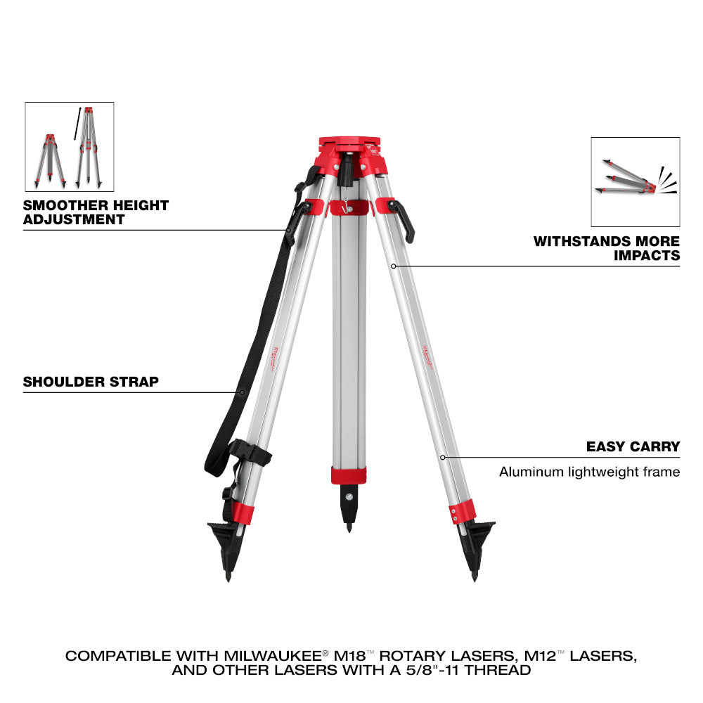 M18™ Red Exterior Rotary Laser Level Kit w/ Receiver, Tripod, & Grade Rod