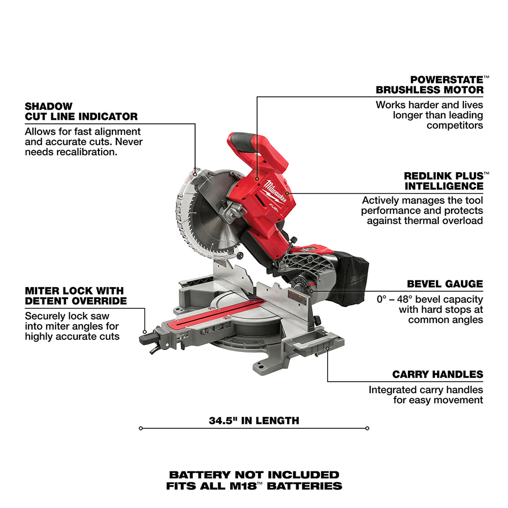 M18 FUEL™ Dual Bevel Sliding Compound Miter Saw