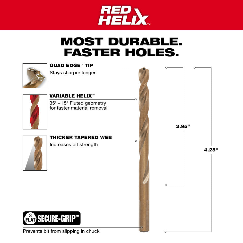 9/32" COBALT RED HELIX™ Drill Bit