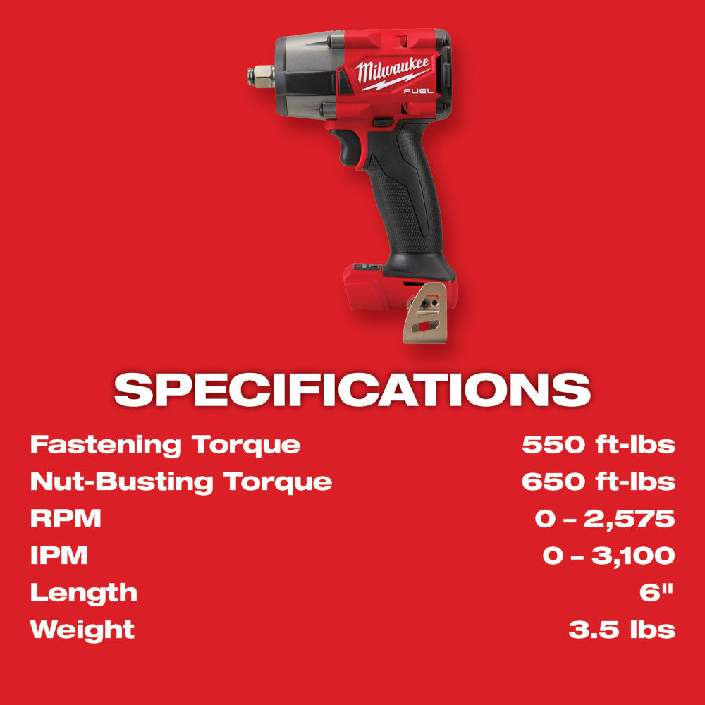 M18 FUEL™ 1/2 Mid-Torque Impact Wrench w/ Friction Ring