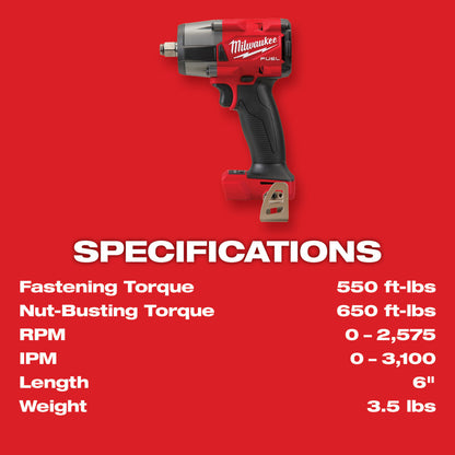 M18 FUEL™ 1/2 Mid-Torque Impact Wrench w/ Friction Ring