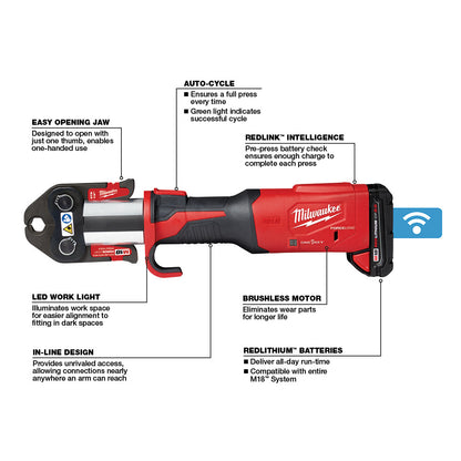 M18™ FORCE LOGIC™ Press Tool w/ ONE-KEY™ w/ 1/2"-2" CTS Jaws