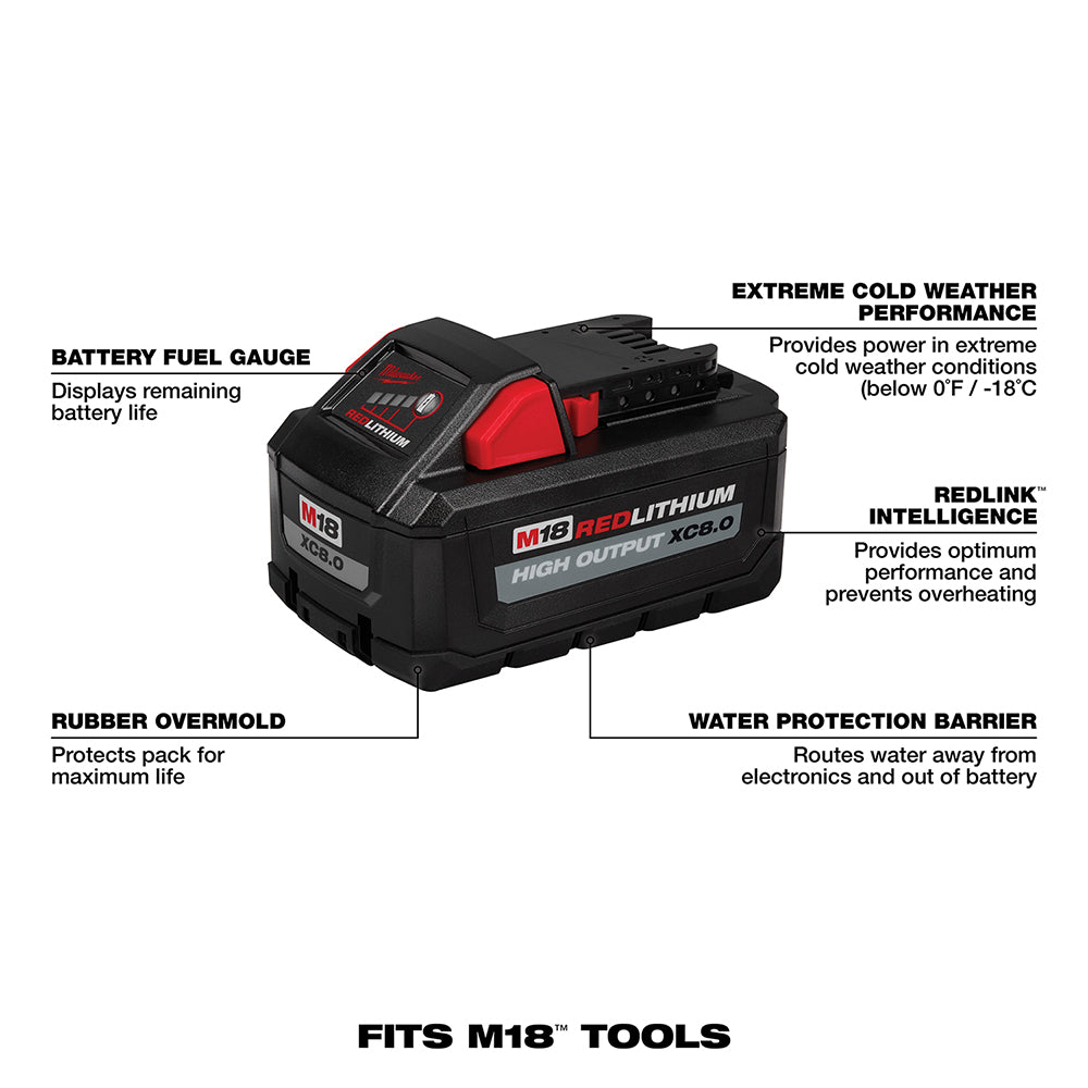 M18™ REDLITHIUM™ HIGH OUTPUT™ XC8.0 Starter Kit