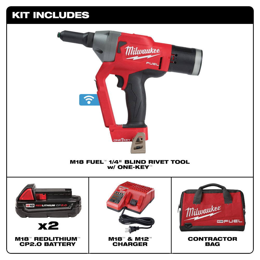 M18 FUEL™ 1/4" Blind Rivet Tool w/ ONE-KEY™ Kit