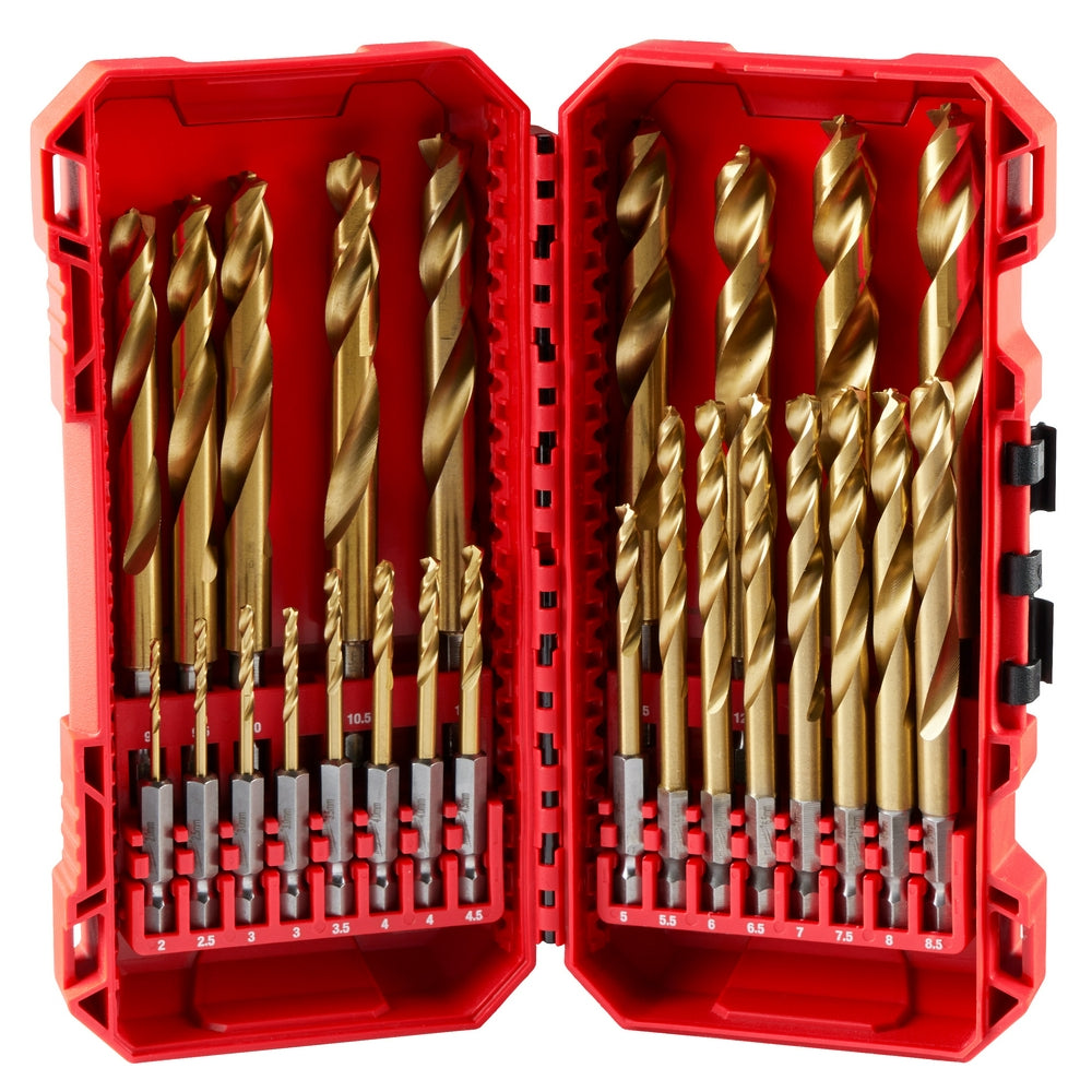 SHOCKWAVE™ Impact Duty RED HELIX™ Titanium Metric Drill Bit Set – 25PC