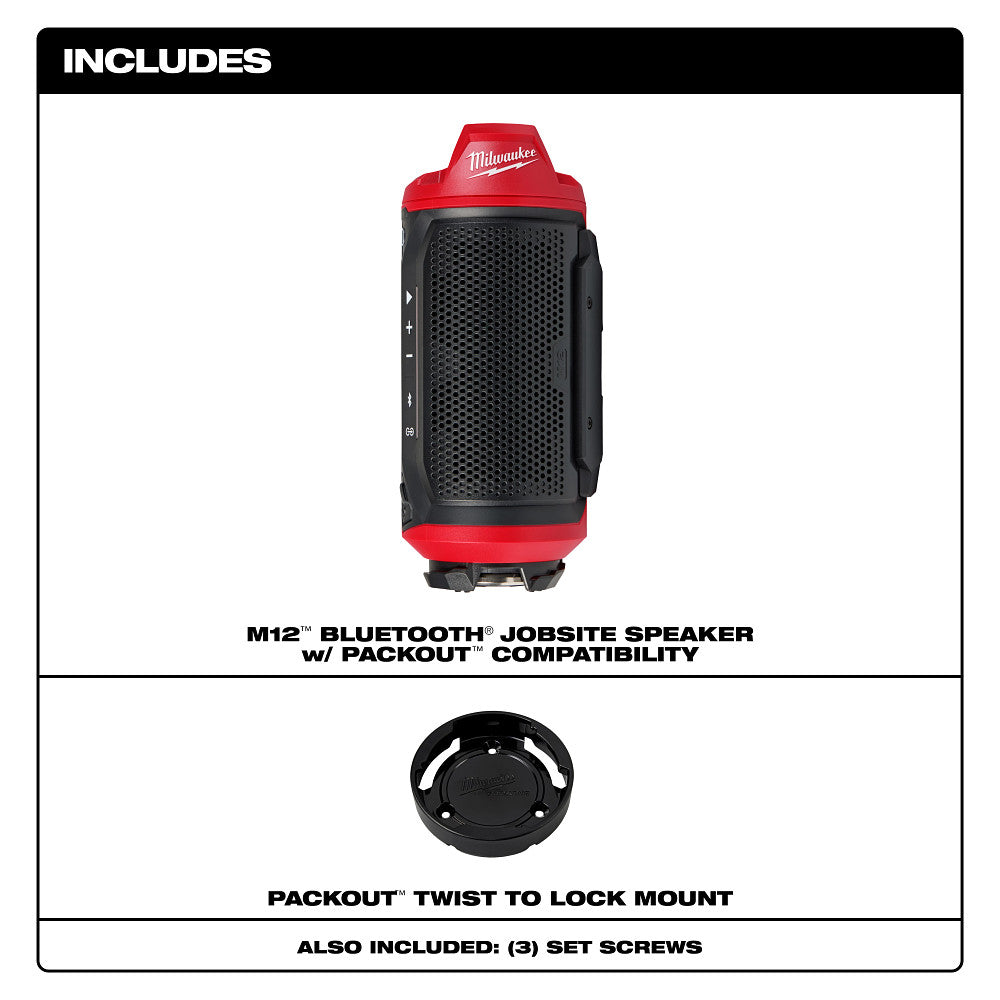 M12™ Bluetooth® Jobsite Speaker w/ PACKOUT™ Compatibility