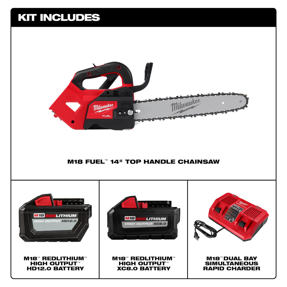 M18 FUEL™ 14" Top Handle Chainsaw 2 Battery Kit