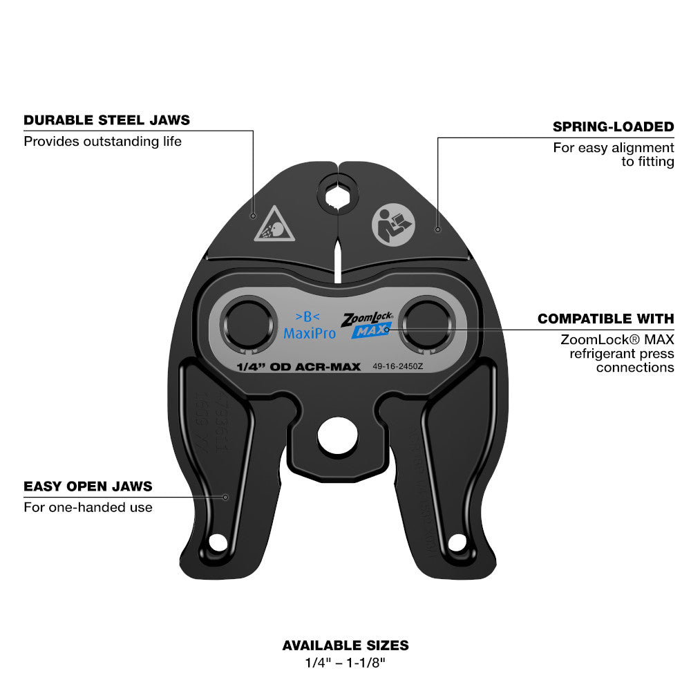 1-1/8" ZoomLock® MAX Press Jaw for M12™ FORCE LOGIC™ Press Tools