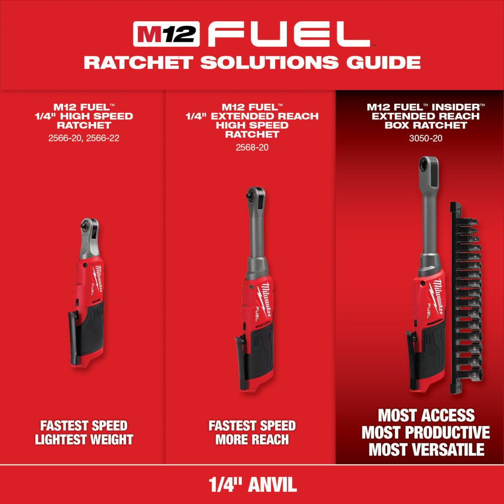 M12 FUEL™ 1/4" Extended Reach High Speed Ratchet