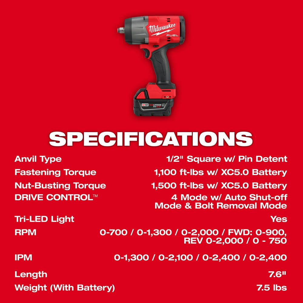 M18 FUEL™ 1/2" HTIW w/ Friction Ring & Grease Gun Combo Kit