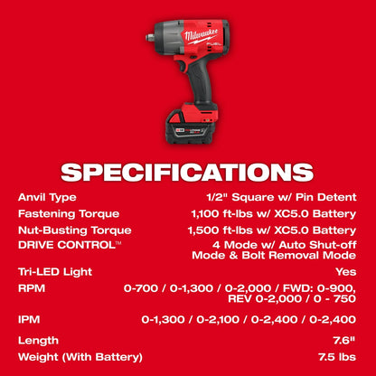 M18 FUEL™ 1/2" HTIW w/ Friction Ring & Grease Gun Combo Kit