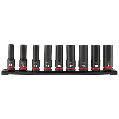 9PC SHOCKWAVE™ Impact Duty 1/2" Drive Metric Deep 6 Point Socket Set