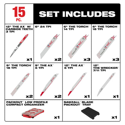 15PC SAWZALL® Blade PACKOUT™ Kit