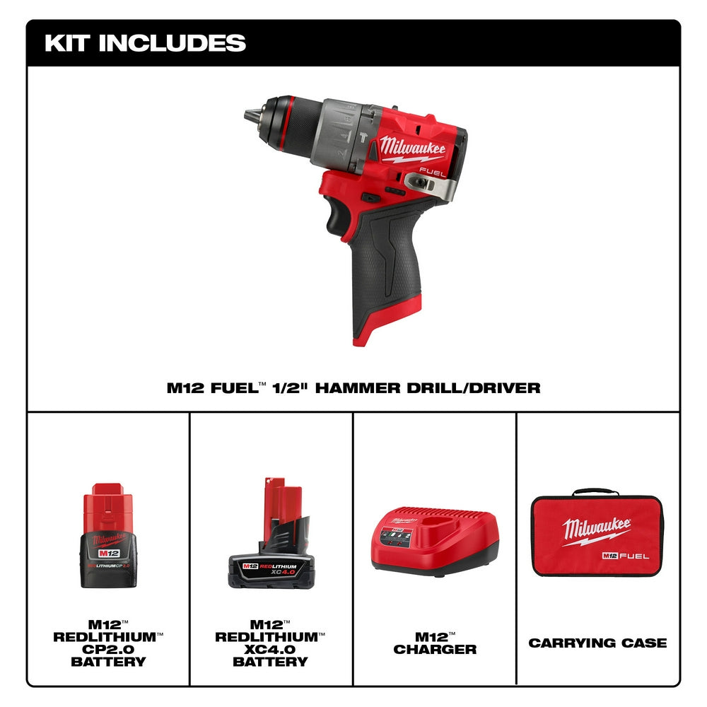 M12 FUEL™ 1/2" Hammer Drill/Driver Kit