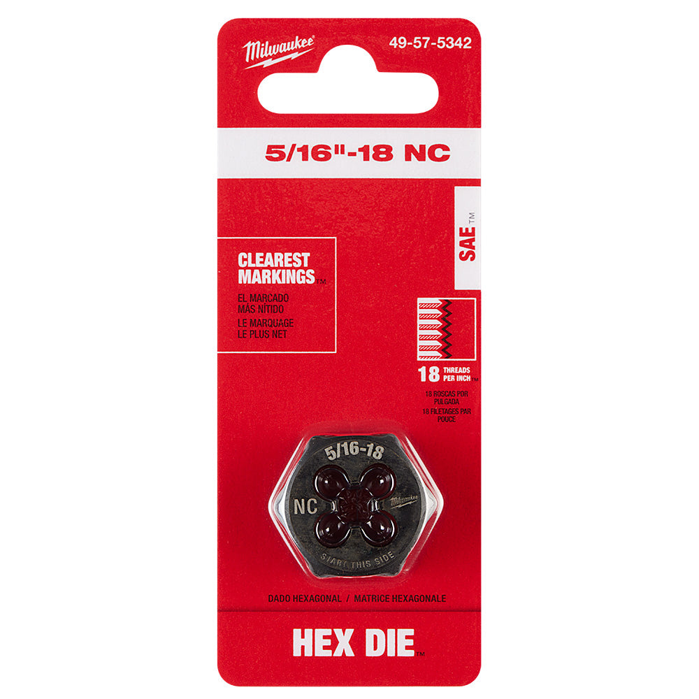 5/16"-18 NC 1-Inch Hex Threading Die