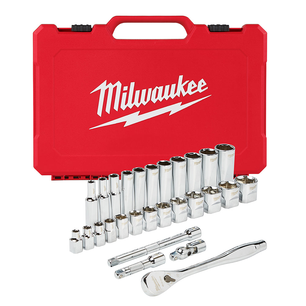 3/8 in. Drive 28 pc. Ratchet & Socket Set- SAE